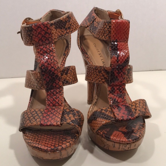 Chinese Laundry Snake Skin Print Heels Size 6.5 - Picture 2 of 8